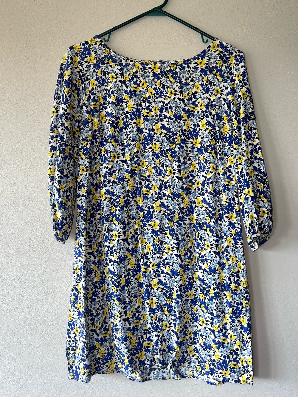 Old Navy Blue, Yellow & White Floral Midi Dress